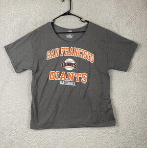 Giants Shirt Mens Gray Red L MLB Genuine Merch San Francisco Baseball
